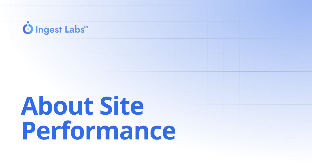 About Site Performance | Ingets Labs Documentation