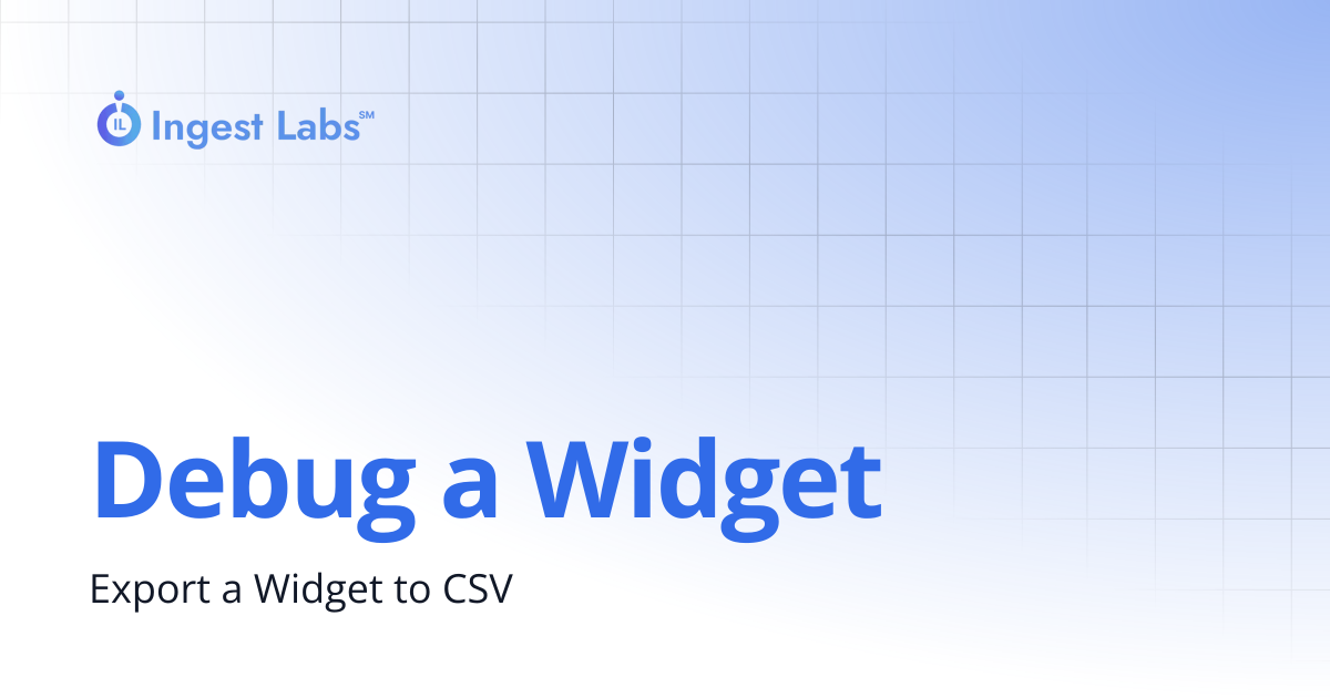 Debug a Widget | Ingets Labs Documentation